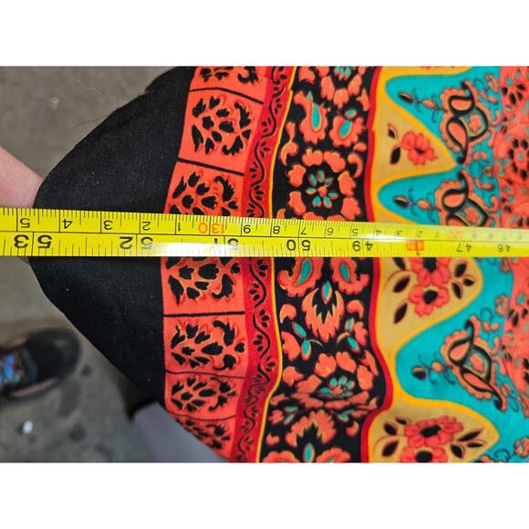 Sag Harbor Black Red Teal Floral Pattern Front Wrap Dress Size 10 - Picture 9 of 14